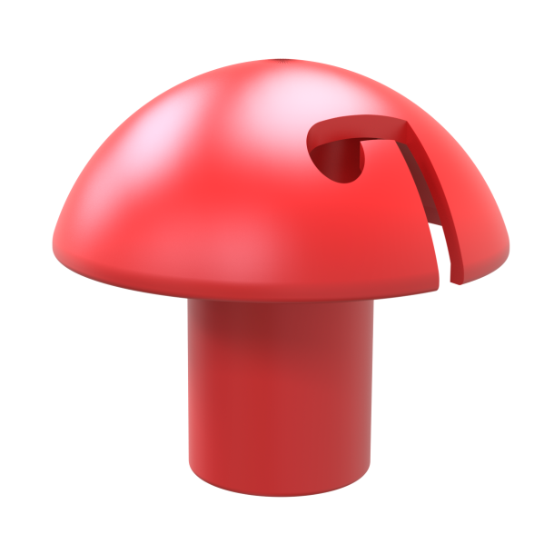 Mushroom impact guard | ( plastic ) | for twine pole  16 - 20 mm red